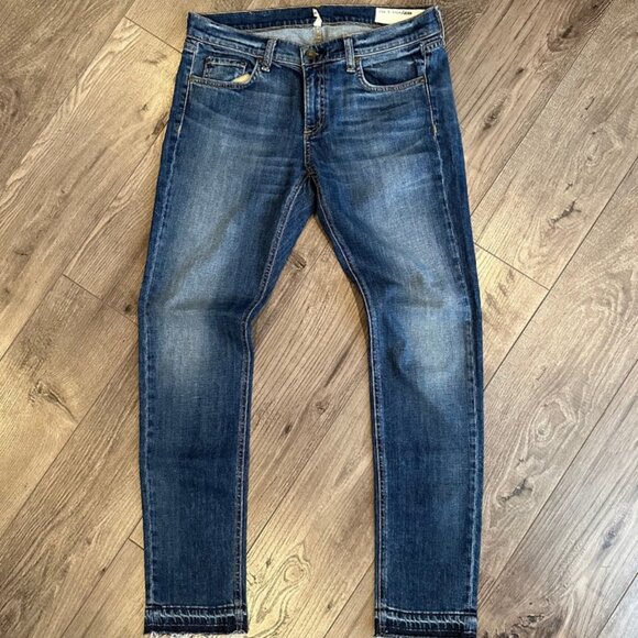 Distressed Rag & Bone Dre Women's Blue Denim Jeans - Size 28x30 - Picture 1 of 9